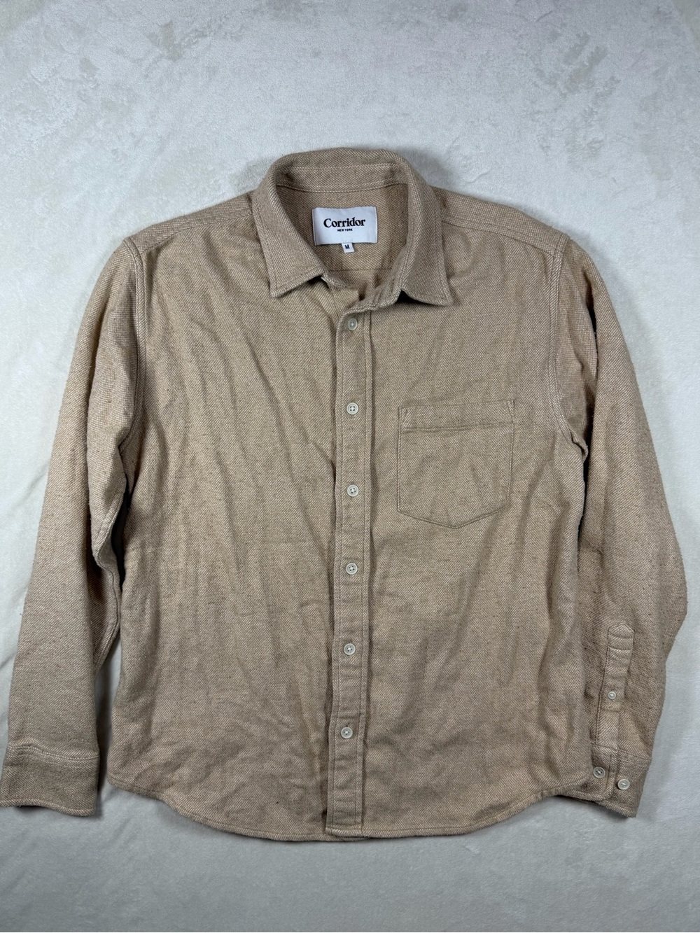 Corridor Medium Men's Ultra Soft Cotton Blend Light Brown Button-Down Shirt